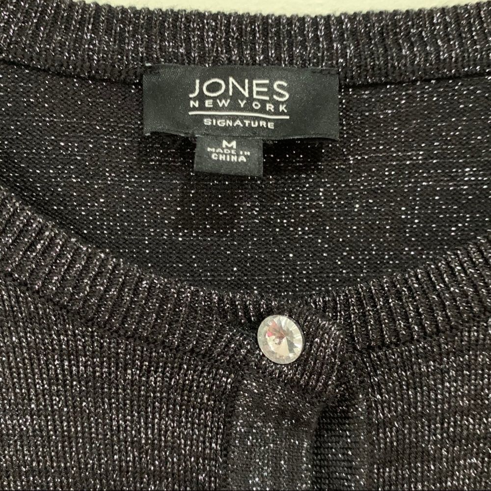NWOT Jones New York Black Subtle Shimmer Cardigan — Size M - Picture 5 of 6